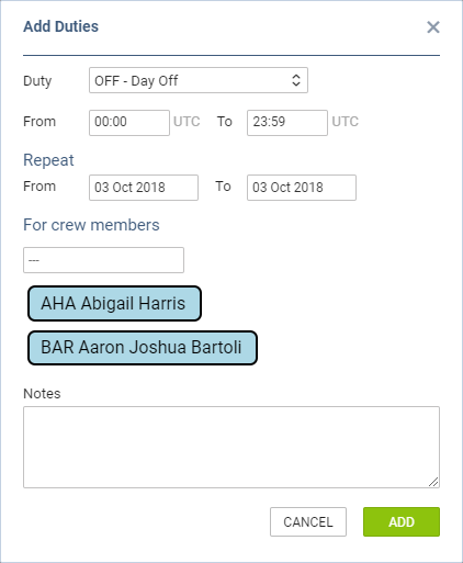 Multiple crew assign