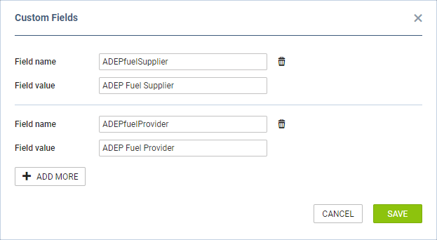 Option to add custom fields