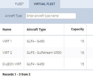 List of virtual aircraft in Fleet settings