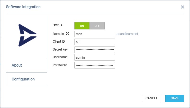Scandlearn in the Integrations Panel