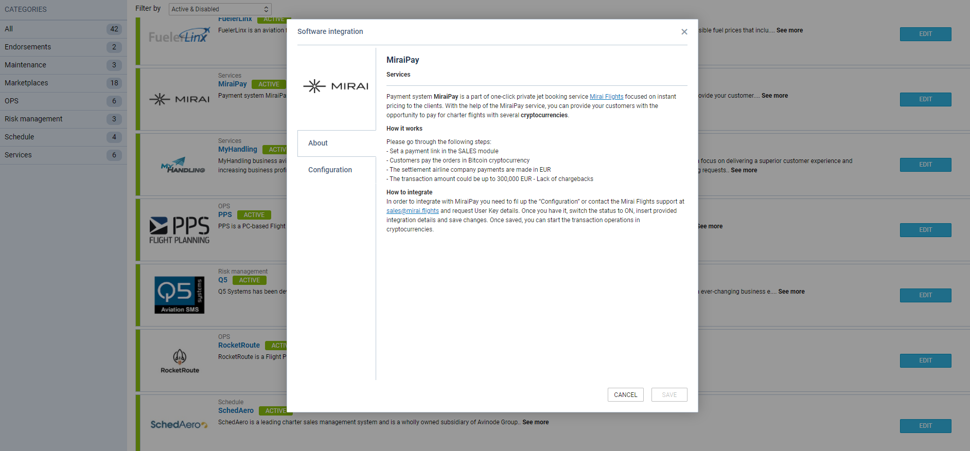 Integration with MIRAI in Leon