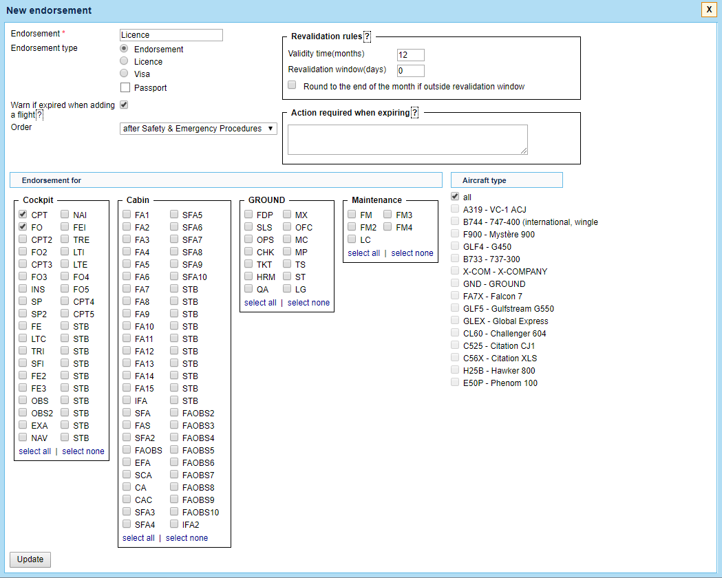 Defining a new certificate