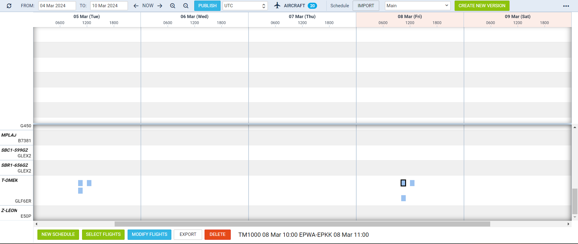 Sched - the main view