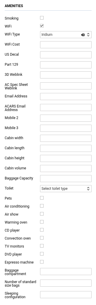 Aircraft Amenities