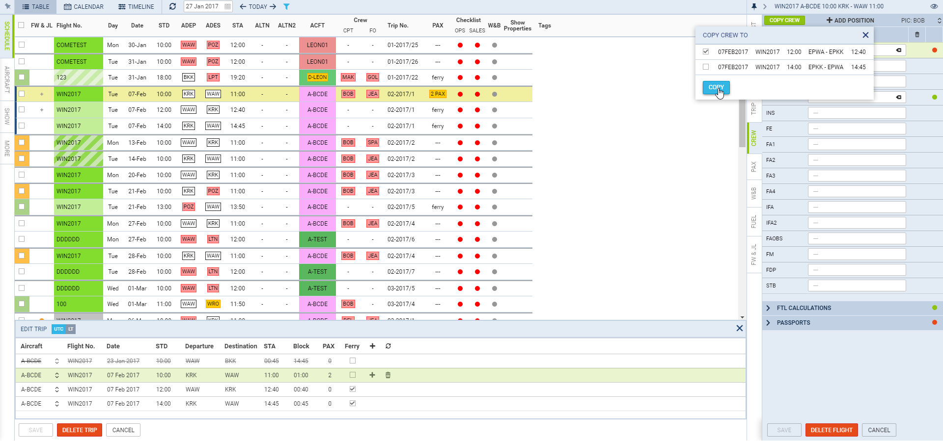 Copy Crew Functionality