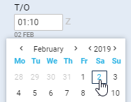 Date input in the Flight Watch