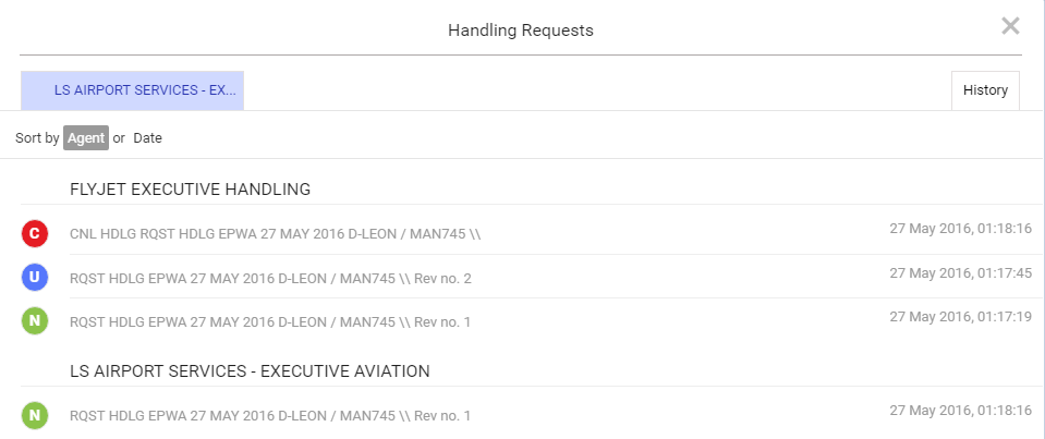 Handling Requests history
