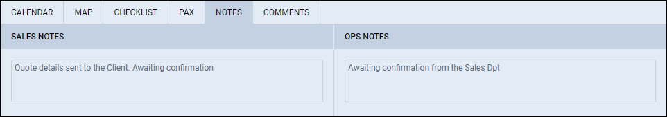 Notes section