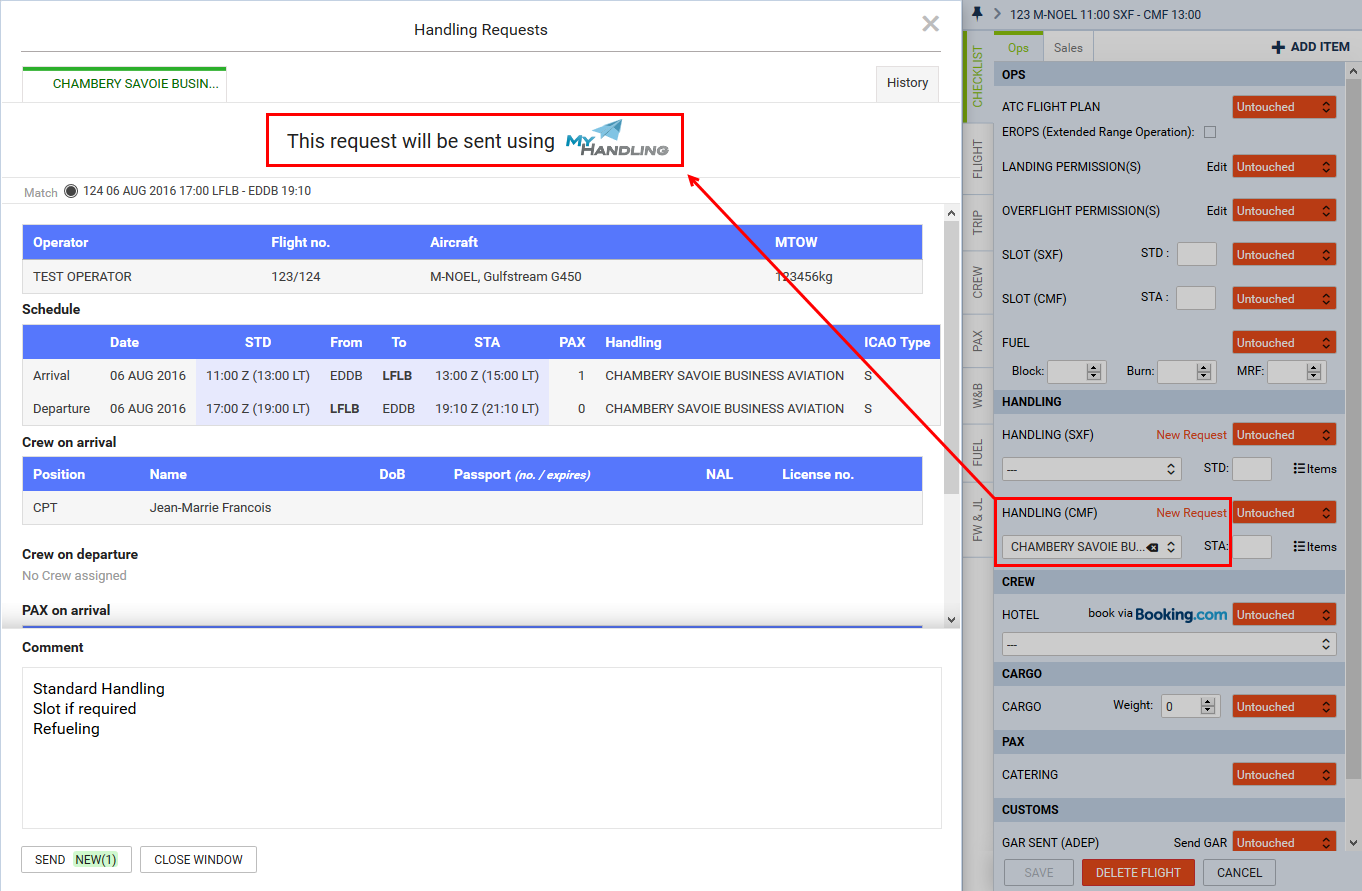 MyHandling functionality