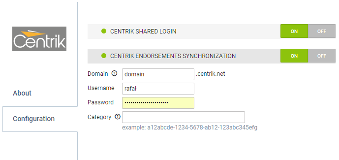 Switching the Centrik integration on in Leon