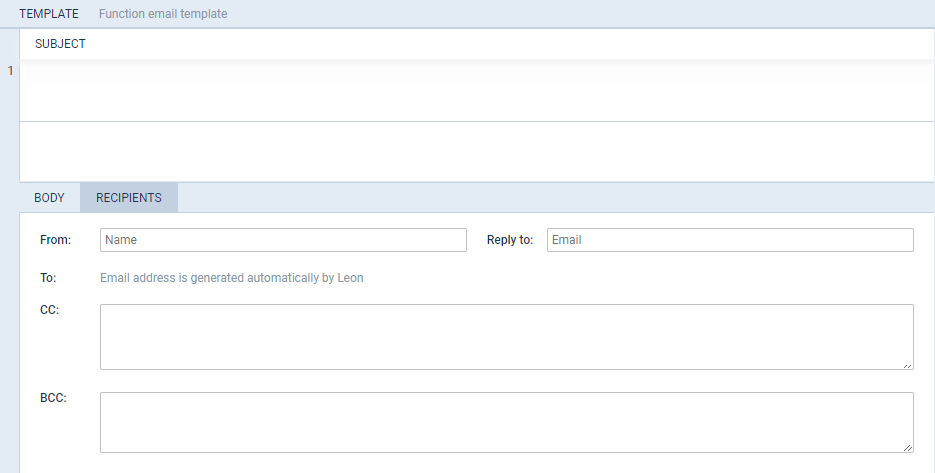 Defining email template for Option