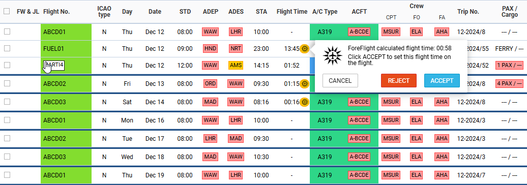 Flight Time update from ForeFlight