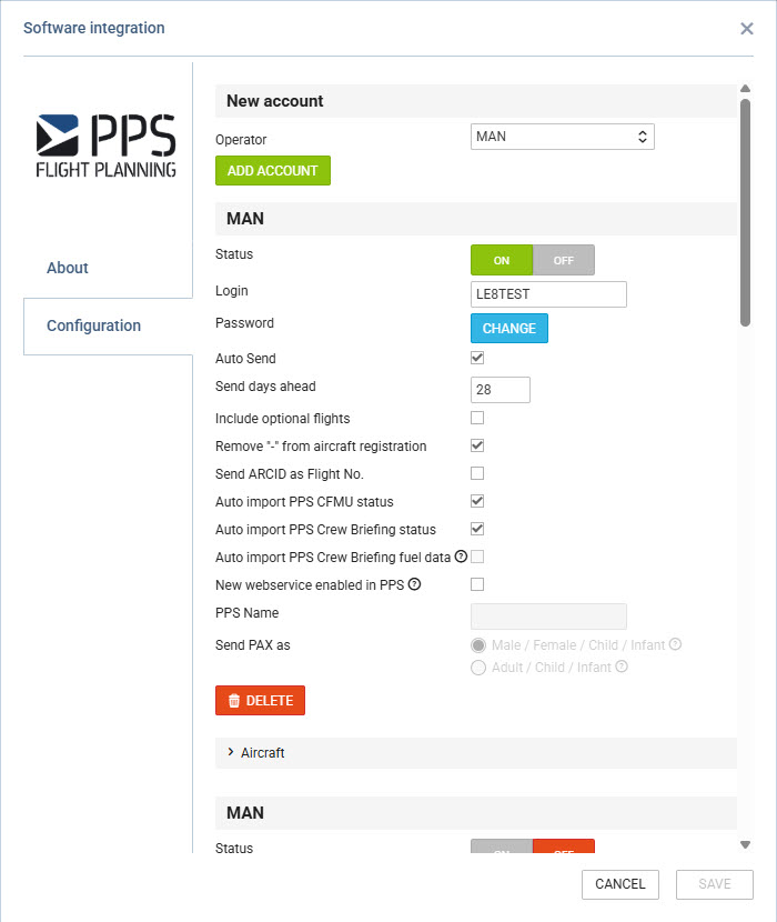 PPS integration panel