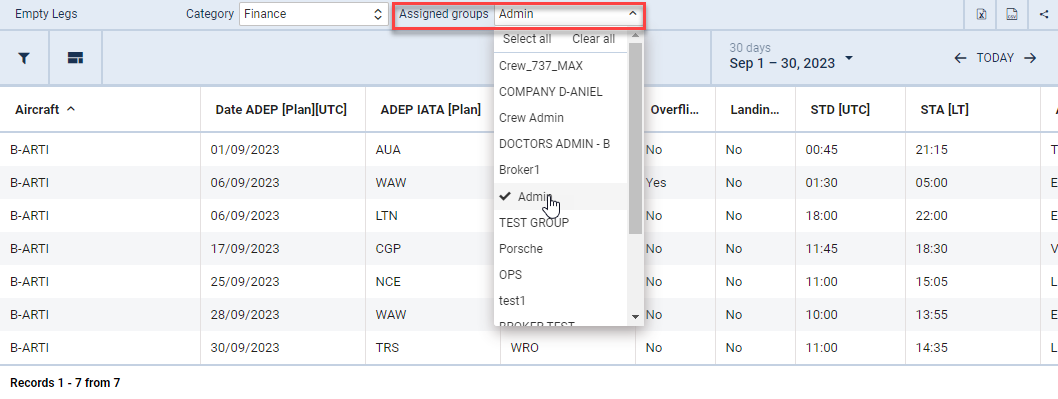 Assigning eport to groups of privileges