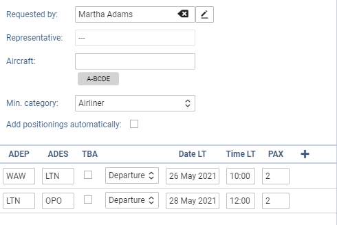 'EDIT REQUEST' pop-up window