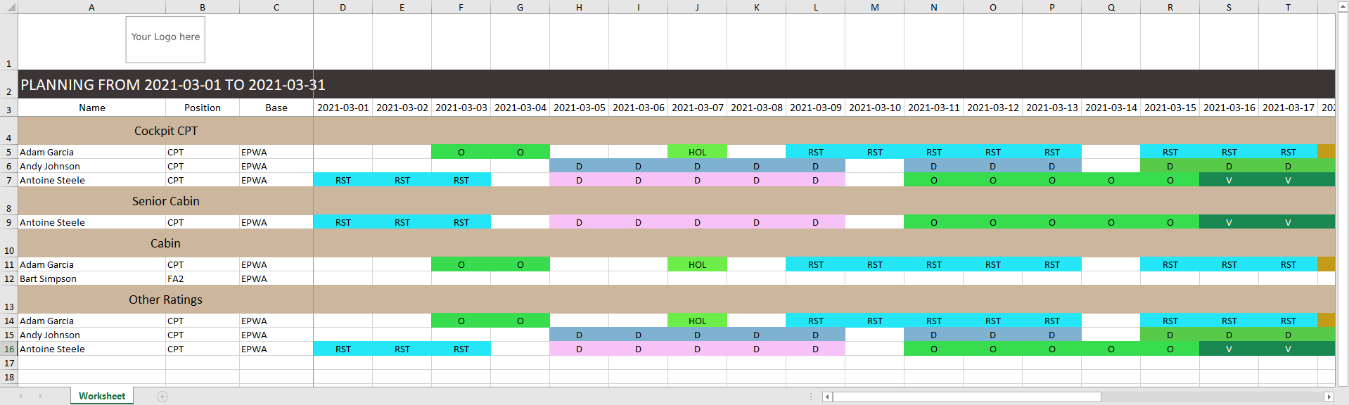 Excel file new layout