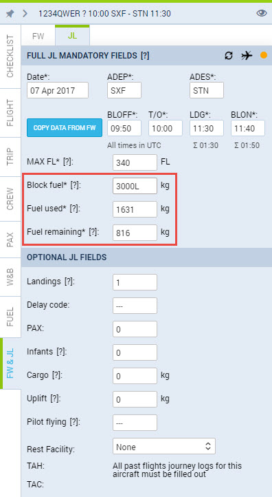 Fuel units conversion option in the JL