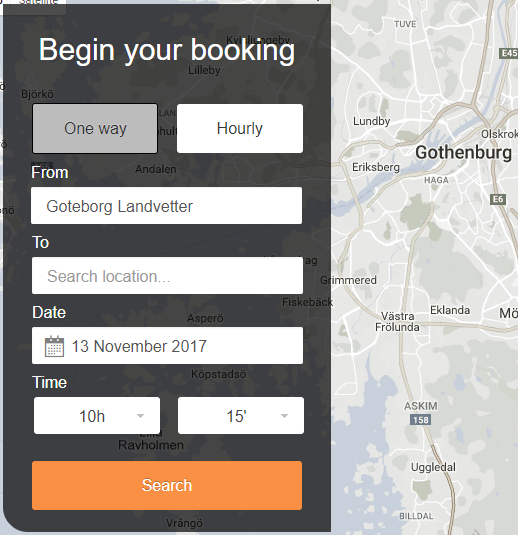 Booking car from an airport