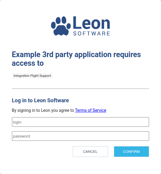 Third-party application authorization window