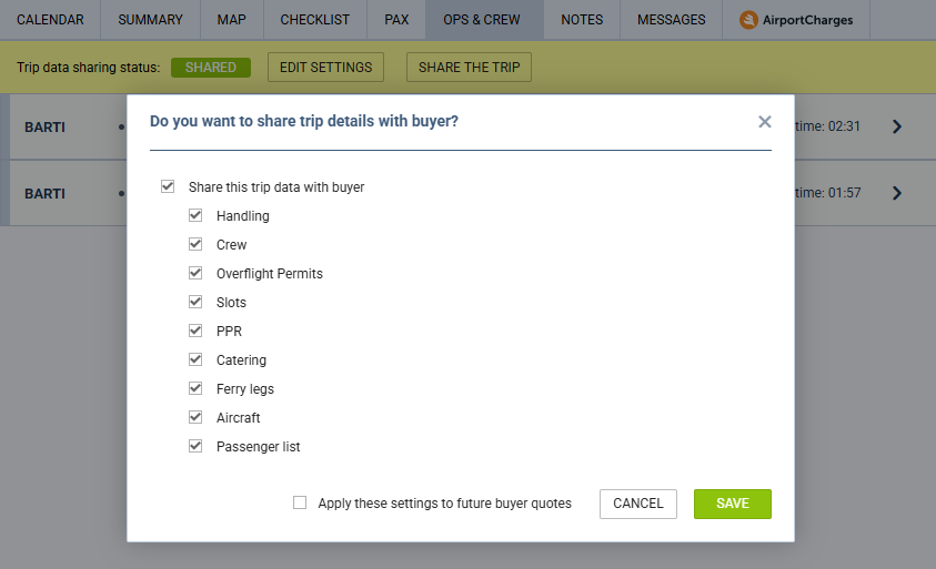 Selection of shared data