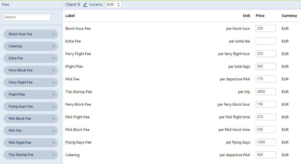 Defining aircraft fees