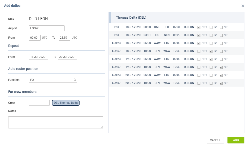 Assigning crew to flights