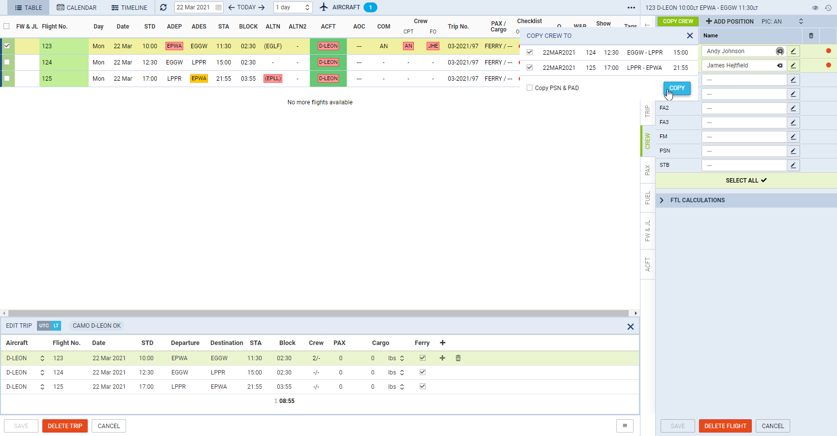 Copy Crew Functionality