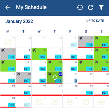 'My Schedule' with duty changes indicators