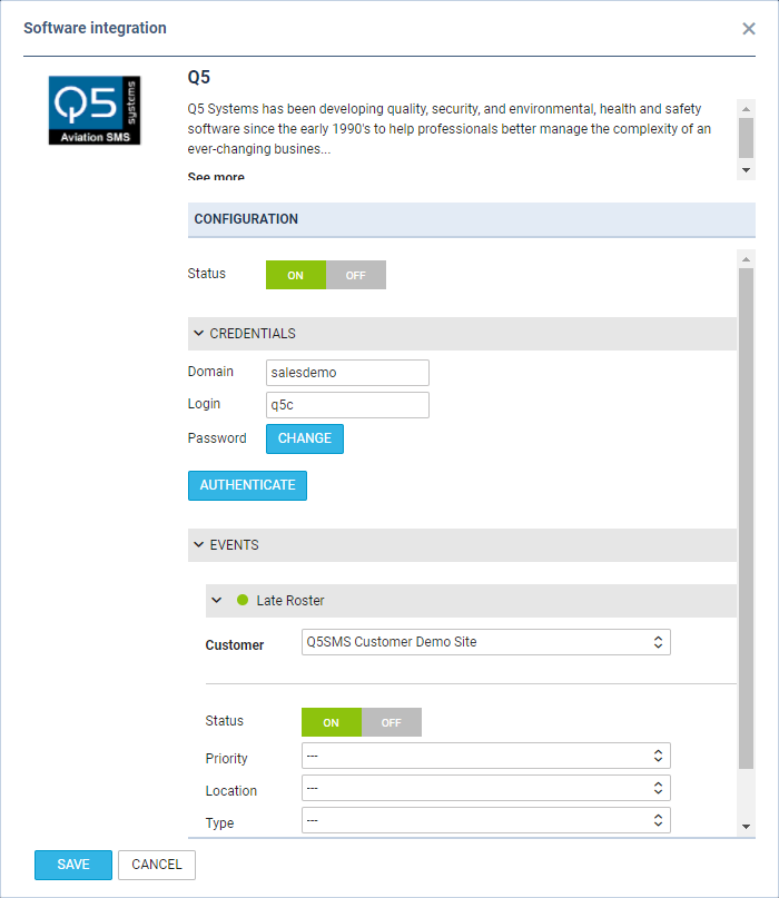 Q5 integration section