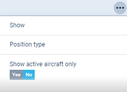 'Show active aircraft only' filter