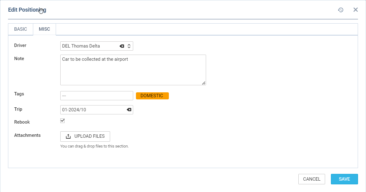Add positioning window - tab 'MISC'