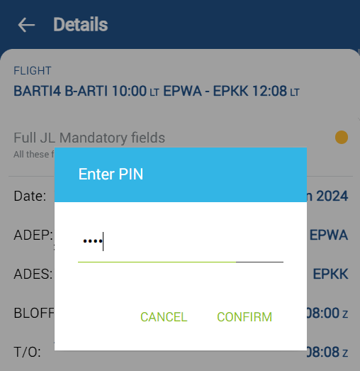 PIN required when saving the JL