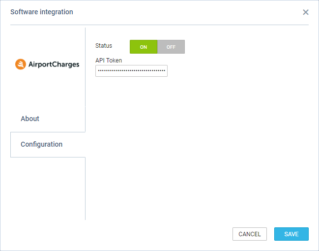 Airport Charges integration panel