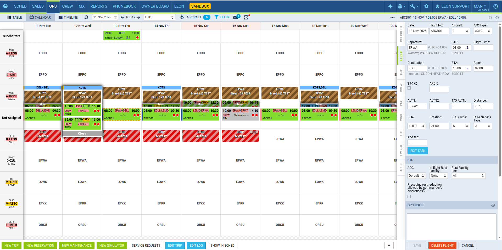 Calendar - the general view