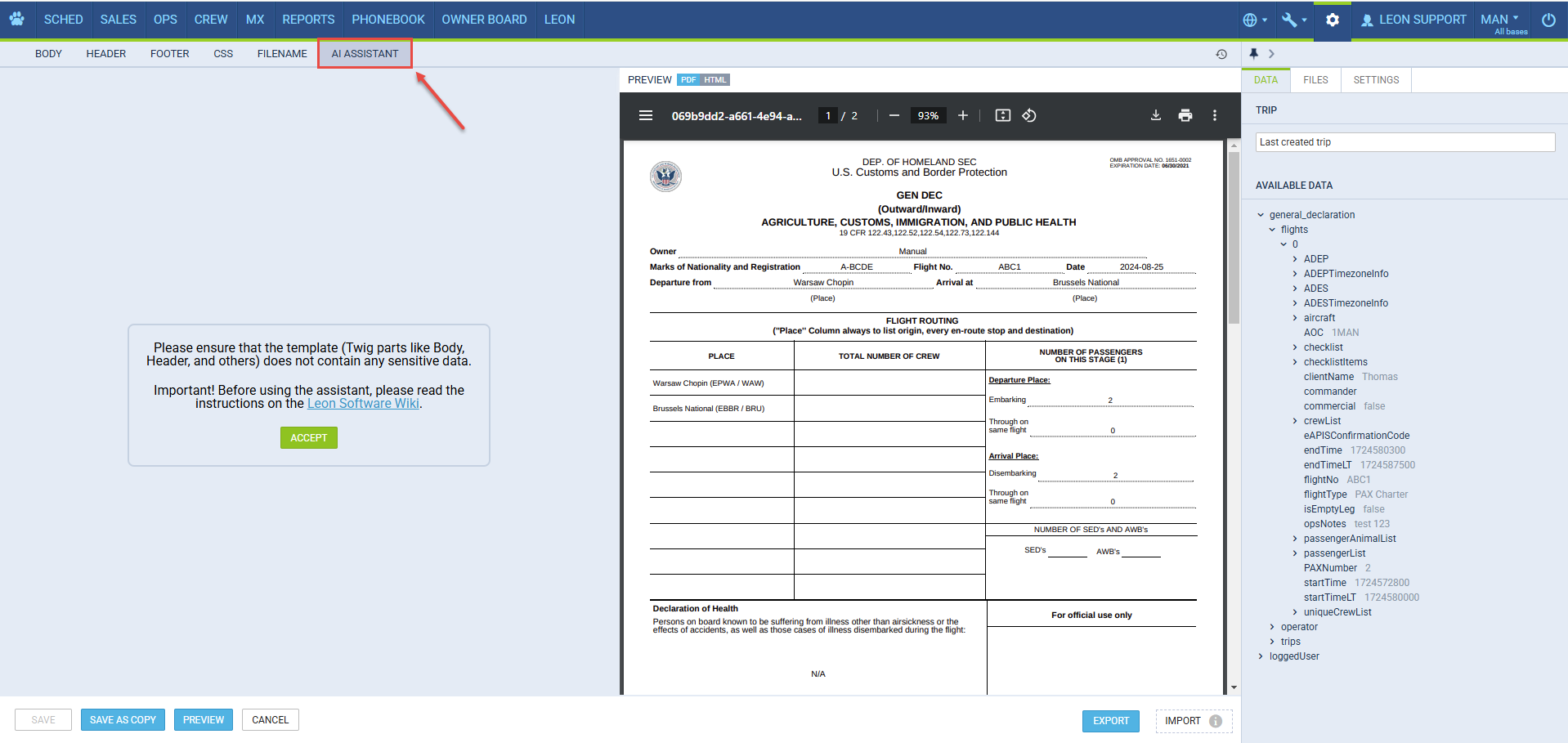 AI Assistant in Documents Manager