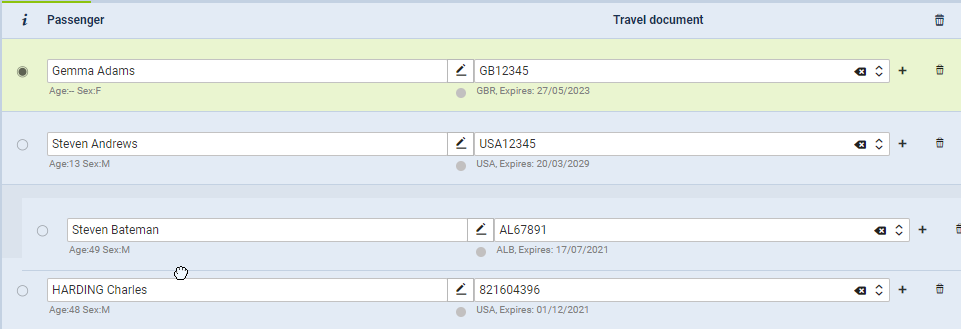 Option to change order of PAX