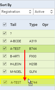 Possibility to customise Aircraft filtering