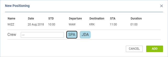 Adding positioning window