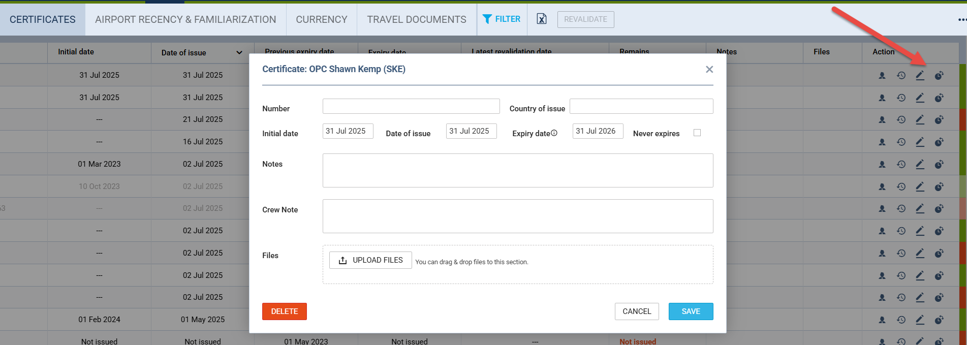 Revalidate certificate window