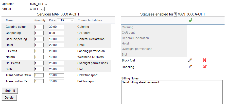 Defining default services