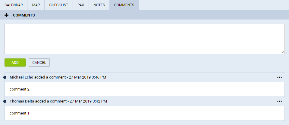 Comments section