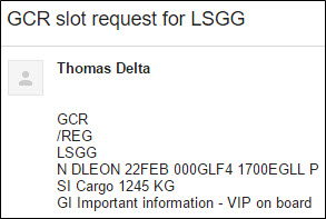 GCR email example