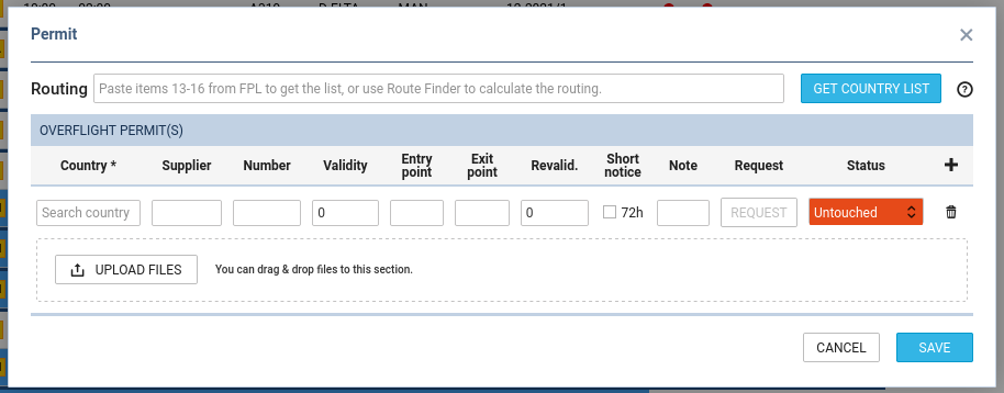 'Get Country List' option