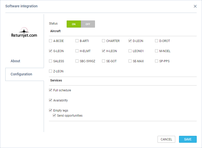 Marketplace integration panel