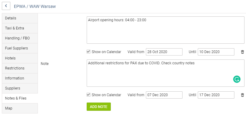 Multiple 'Notes' with different expiry dates