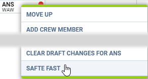 SAFTE-FAST option in 'Crew Timeline'