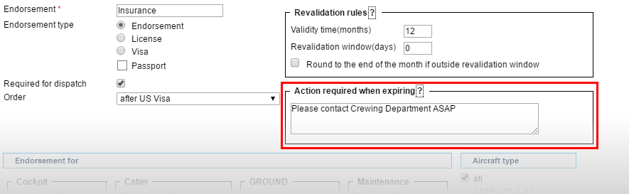 Action required when expiring option