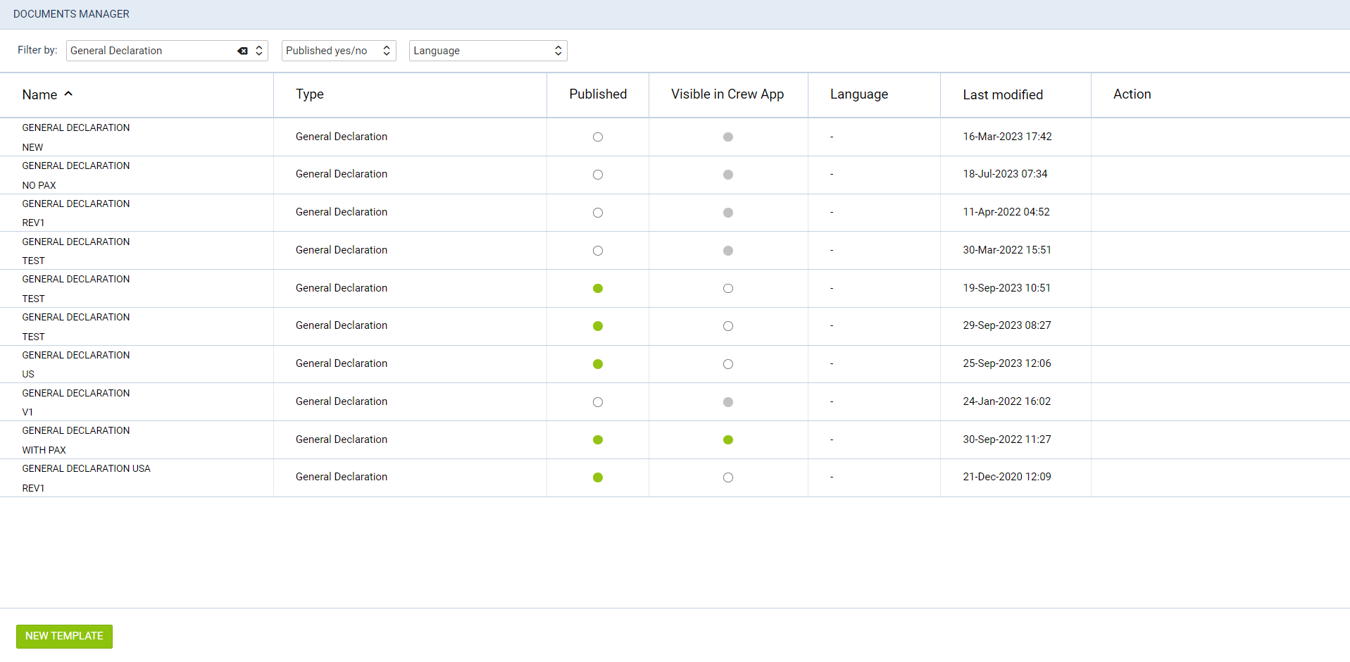 Documents Manager main screen