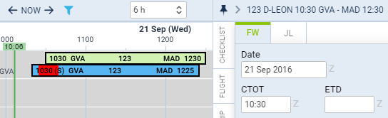 CTOT time in Timeline