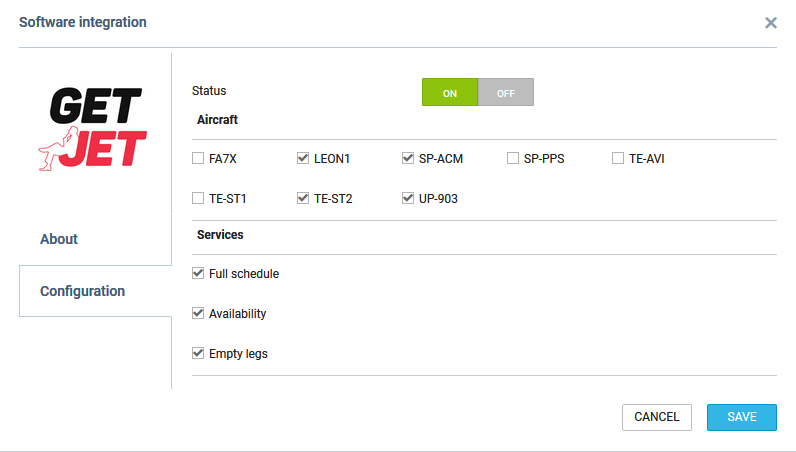 GetJet integration
